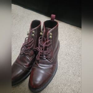 Men's Burgundy Leather Boots
